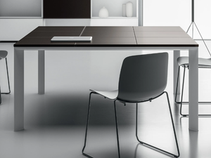 VERTIGO - Rectangular tanned leather and metal meeting table - Table by DVO