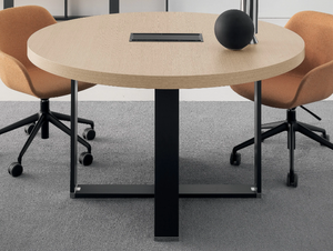 VIGO - Round melamine and metal meeting table with cable management - Table by DVO