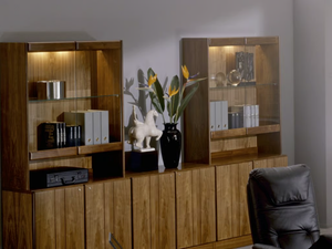 COMMODORE - Wood and glass office shelving - Cabinet by Dyrlund
