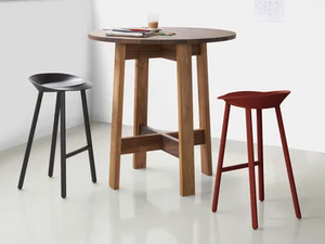 BASIS - Round oak high table - Table by E15