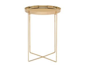 HABIBI - Round metal coffee table with tray - Styling by E15