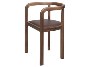 STUTTGART - Walnut chair with armrests - Chair by E15