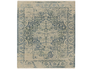 TEHRANI BLUE BEIGE - Handmade rectangular rug in wool ans silk - Rug by Edition Bougainville