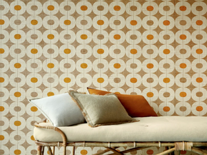 MERIDA - PÉPITE - Raffia wall fabric with graphic pattern - Wallcovering by Élitis
