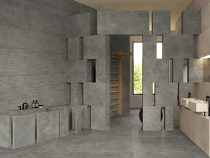 FABRIKA DARK GREY - Porcelain stoneware wall/floor tiles with concrete effect - Wall tile-stone-brick by Emilgroup