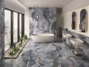 TELE DI MARMO ONYX BLUE - Porcelain stoneware flooring with marble effect - Wall tile-stone-brick by Emilgroup