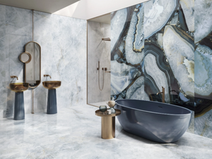 TELE DI MARMO PRECIOUS AGATE AZURE - Indoor/outdoor porcelain stoneware wall/floor tiles with marble effect - Wall tile-stone-brick by Emilgroup