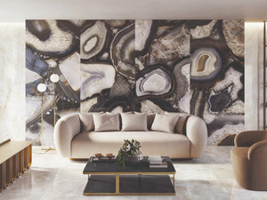 TELE DI MARMO PRECIOUS AGATE BLACK - Indoor/outdoor porcelain stoneware wall/floor tiles with marble effect - Wall tile-stone-brick by Emilgroup