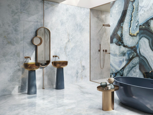 TELE DI MARMO PRECIOUS CRYSTAL AZURE - Indoor/outdoor porcelain stoneware wall/floor tiles with marble effect - Wall tile-stone-brick by Emilgroup