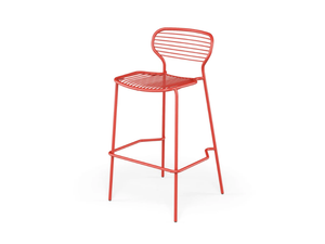 APERO - Steel garden stool with back - Stool by Emu