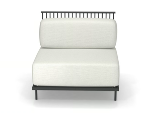 CANNOLÈ - Upholstered fabric garden armchair - Armchair by Emu