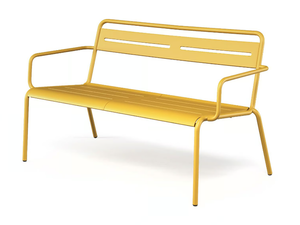 STAR - Steel garden bench with armrests - Bench by Emu