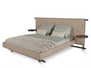 KIMONO - Wooden double bed with upholstered headboard - Bed frame by ENNE