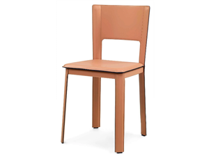 ALEX 2.0 - Tanned leather chair - Chair by ENRICO PELLIZZONI