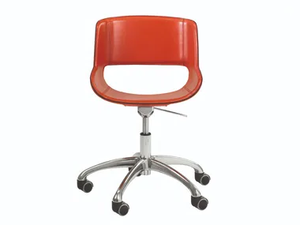 AMARANTA - Swivel tanned leather office chair with castors - Office Chair by ENRICO PELLIZZONI