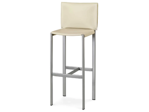 BILBAO - High tanned leather stool - Stool by ENRICO PELLIZZONI