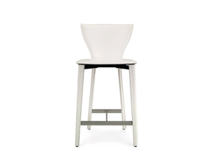 CARLOTTA - High tanned leather stool with footrest - Stool by ENRICO PELLIZZONI