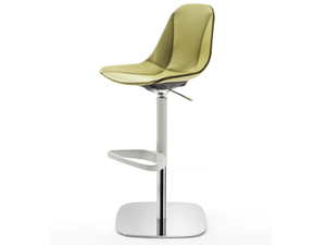 COUTURE - Swivel high leather stool - Stool by ENRICO PELLIZZONI