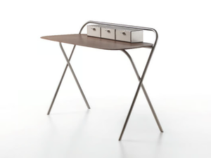 ENEA - Leather secretary desk with drawers - Desk by ENRICO PELLIZZONI