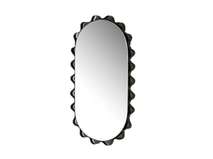 GLIMT - Oval wall-mounted tanned leather mirror - Accessories by ENRICO PELLIZZONI