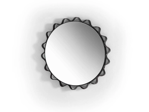 GLIMT - Wall-mounted round tanned leather mirror - Accessories by ENRICO PELLIZZONI