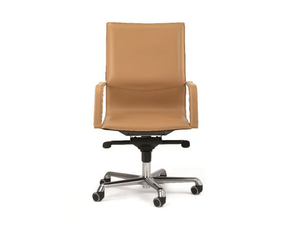 LYBRA - Height-adjustable tanned leather office chair - Chair by ENRICO PELLIZZONI