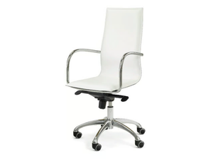 MICAD - High-back height-adjustable tanned leather office chair - Chair by ENRICO PELLIZZONI