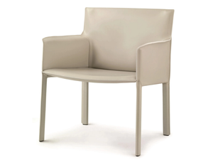PASQUALINA - Tanned leather easy chair with armrests - Armchair by ENRICO PELLIZZONI
