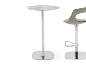 RENDEZ-VOUS - Round marble high table - Table by ENRICO PELLIZZONI