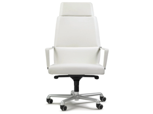 WEB - Height-adjustable swivel tanned leather executive chair - Chair by ENRICO PELLIZZONI
