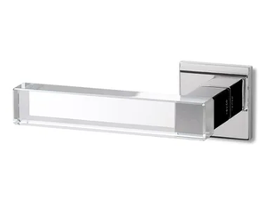 SHINY R6 - Brass door handle on rose - Finishes accessories by Ento