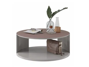 EPIC - Round low leather coffee table - Coffee table by Ersa