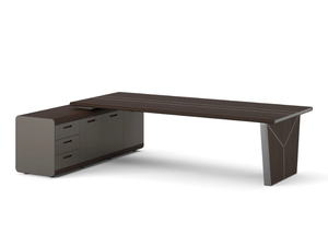 FLUX - L-shaped wooden executive desk with drawers - Desk by Ersa
