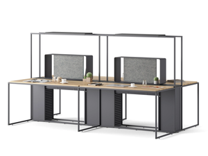 FRAME - Sectional multiple office desk with sound absorbing screens - Desk by Ersa