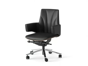 IMPERO - Swivel leather chair with armrests with 5-spoke base - Chair by Ersa