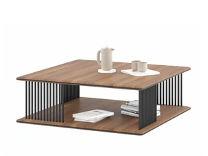 KEF - Low wooden coffee table with integrated magazine rack - Coffee table by Ersa