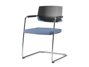 LUCE - Cantilever stackable fabric and plastic chair with armrests - Chair by Ersa