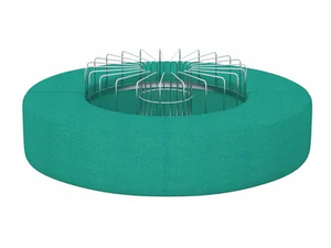 MAG - Round fabric pouf with integrated magazine rack - Pouf by Ersa