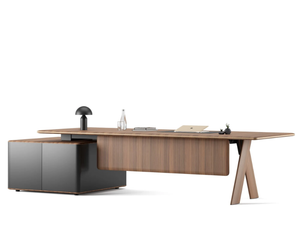 MELIADES - Wooden executive desk with drawers with cable management - Desk by Ersa