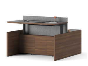 NANDA - Height-adjustable wooden office desk with overbridge - Desk by Ersa