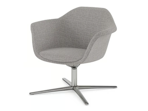 POLAR - Swivel with 4-spoke base fabric easy chair with armrests - Armchair by Ersa