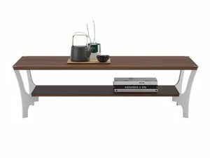 RAVEL - Rectangular wood veneer coffee table with integrated magazine rack - Coffee table by Ersa