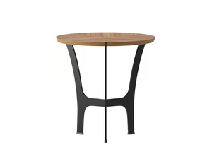 RAVEL - Round wood veneer coffee table and metal base - Coffee table by Ersa