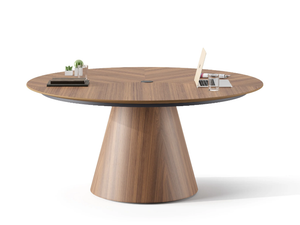 TEAR - Round wood veneer meeting table - Table by Ersa