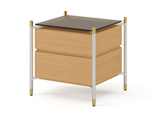 TUBE - Rectangular wooden bedside table with drawers - Side table by Ersa