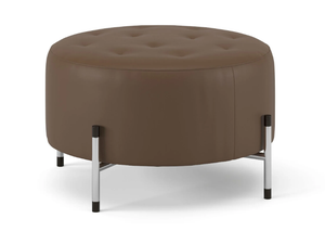 TUBE - Round leather pouf - Pouf by Ersa