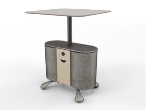 CADDY - Height-adjustable birch office desk with casters - Desk by ESTEL GROUP