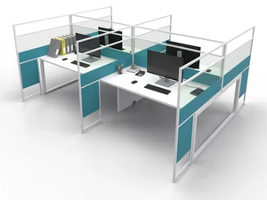 CARING ASTERISCO CORNICE IN A - Glass and aluminium desktop partition - Screens by ESTEL GROUP