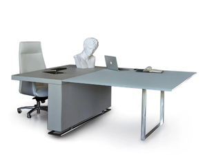 DECK - Glass executive desk with cable management - Desk by ESTEL GROUP