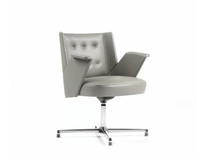 EMBRASSE - With 4-spoke base leather easy chair - Armchair by ESTEL GROUP